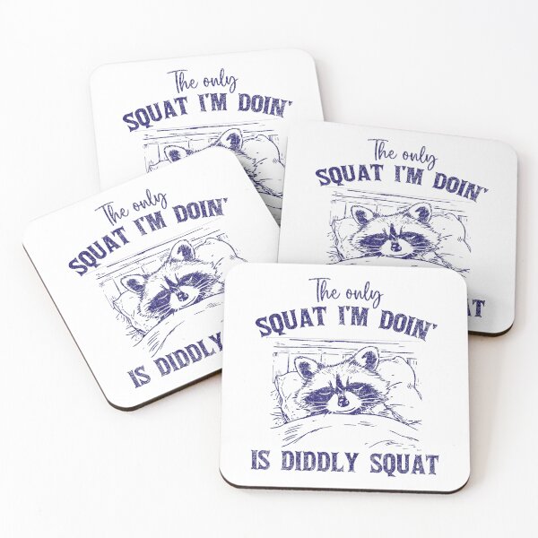Item preview, The Only Squat I'm Doing Is Diddly Squat Funny Cowboy Raccoon designed and sold by spirorinin.