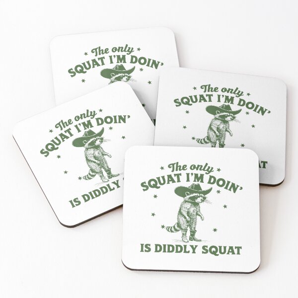Item preview, The Only Squat I'm Doing Is Diddly Squat Funny Cowboy Racoon designed and sold by spirorinin.