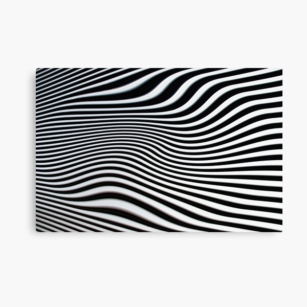 Op-art black and white swirly stripes Canvas Print