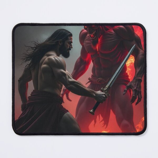 Item preview, Jesus, Fighting, Satan, Bible, Revelation, End Times, Prophecy, Sword,  designed and sold by tshirtart2024.