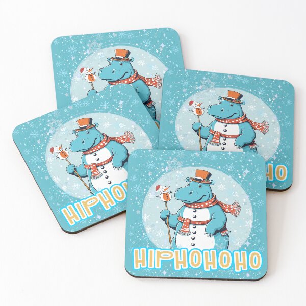 Item preview, Hip-Ho-Ho-Ho! Hippo Snow Globe Winter Wonderland Snowman Christmas designed and sold by therealbooty.