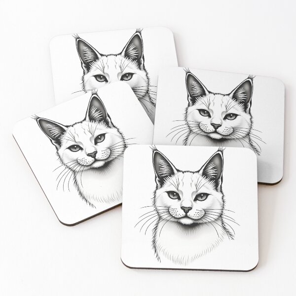 Item preview, Cat Portrait - Blak And White designed and sold by kjp-design.