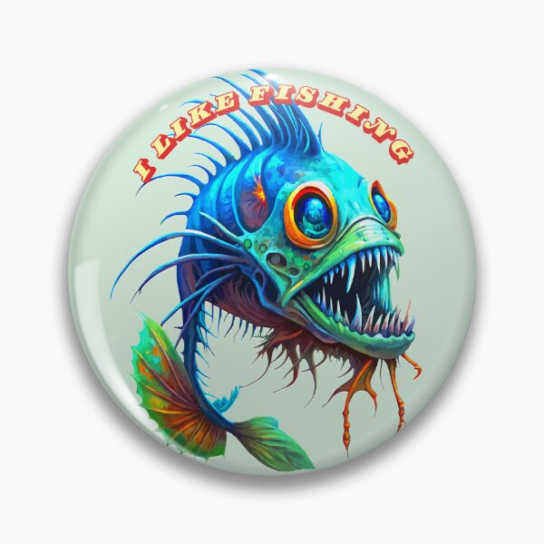 Item preview, Spine-Chilling Monster Fish Art - “I Like Fishing” Design designed and sold by VikArtStudio.