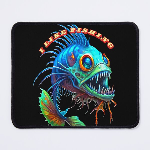 Item preview, Spine-Chilling Monster Fish Art - “I Like Fishing” Design designed and sold by VikArtStudio.
