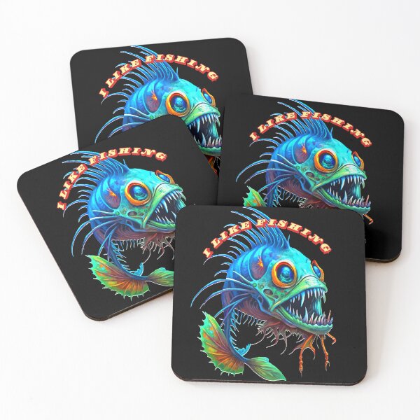 Item preview, Spine-Chilling Monster Fish Art - “I Like Fishing” Design designed and sold by VikArtStudio.