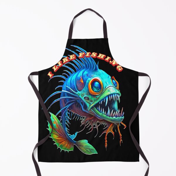 Item preview, Spine-Chilling Monster Fish Art - “I Like Fishing” Design designed and sold by VikArtStudio.