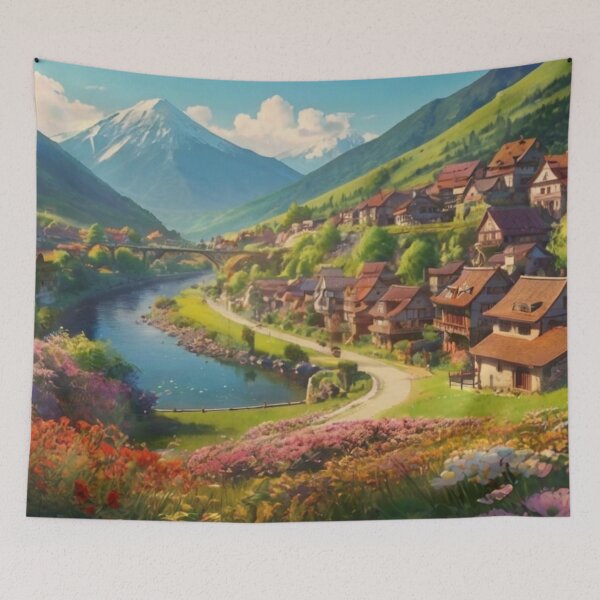 Item preview, A Magical Village in Nature’s Valley designed and sold by BlareBlare.