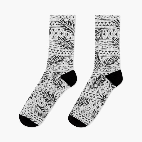 Artikelvorschau, Boho Dschungelmuster - schwarz und weiß entworfen und verkauft von PP-Patterns.
