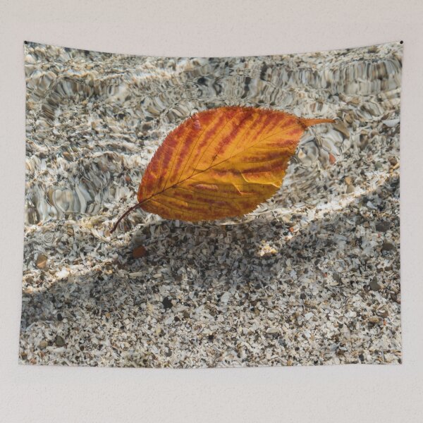 Item preview, Autumnal Bijou - Floating Cherry Leaf in Orange and Red designed and sold by Georgia Mizuleva.