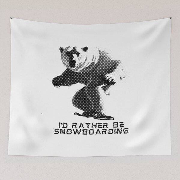 Item preview, I'd Rather Be Snowboarding Funny Polar Bear Halftone designed and sold by TrueArtsStore.