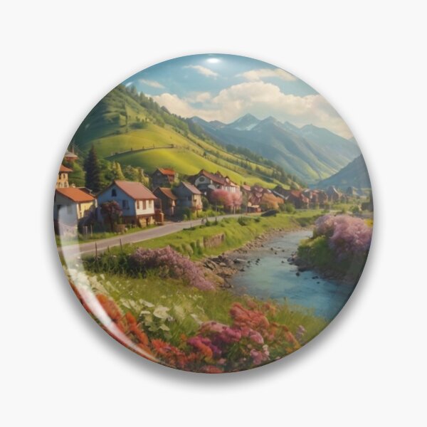 Item preview, The Meadow Village by the Mountain River designed and sold by BlareBlare.
