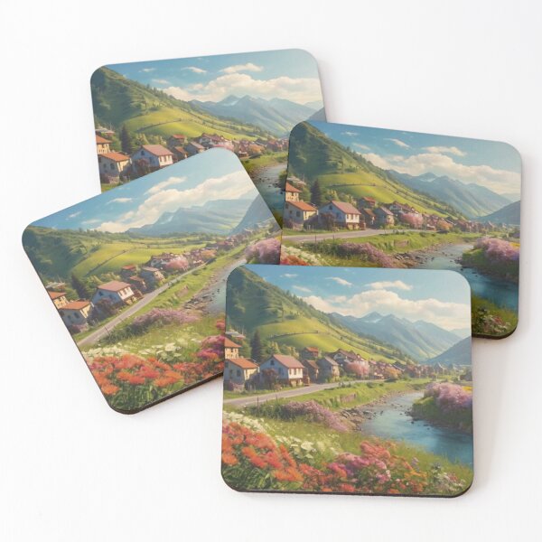 Item preview, The Meadow Village by the Mountain River designed and sold by BlareBlare.