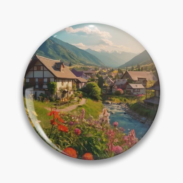 Item preview, Mountain View and Flowers in the Village designed and sold by BlareBlare.