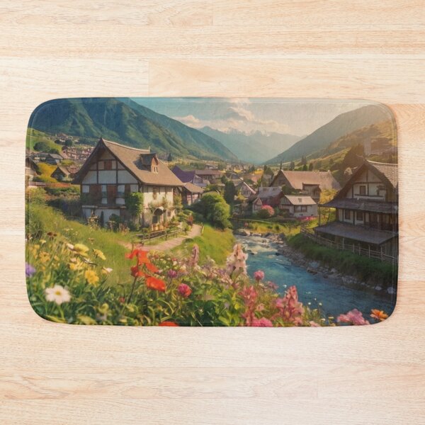 Item preview, Mountain View and Flowers in the Village designed and sold by BlareBlare.