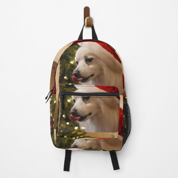 Item preview, Cute White Santa Dog in Red Santa Hat being Funny designed and sold by Yogibear & Rachelle .