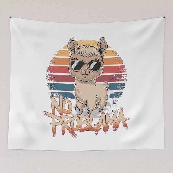 Item preview, No Problama: Chill Llama Vibes designed and sold by PING 999 STUDIO.
