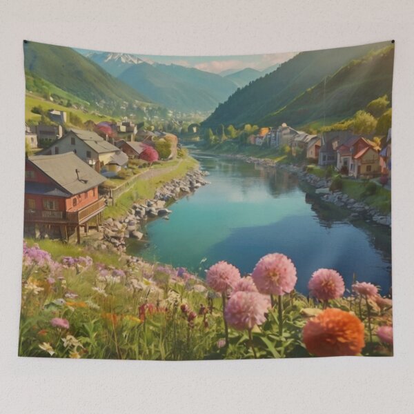 Item preview, The Enchanted Village by the Meadow River designed and sold by BlareBlare.