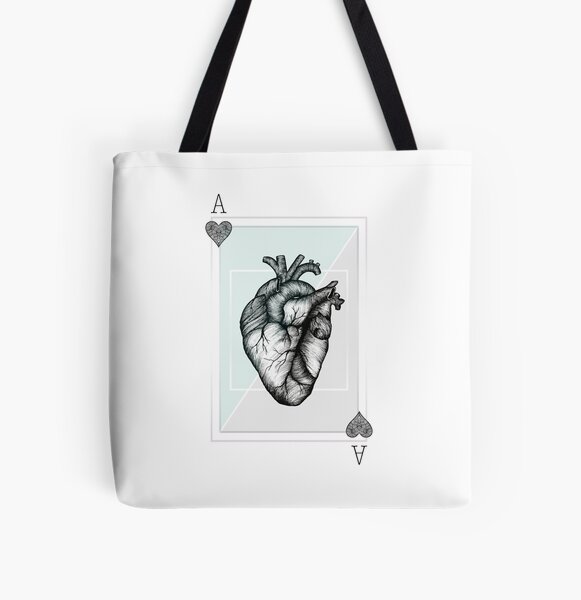 Ace Of Hearts - Mint All Over Print Tote Bag