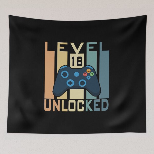 Item preview, 18th Birthday Gaming Level 18 Unlocked Gamer Funny Happy Birthday Boys Men designed and sold by Loyaltees Apparel.