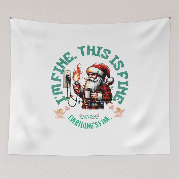 Item preview,  Santa I'm Fine Everything Is Fine Christmas Lights CLASSIC T-Shirt designed and sold by inkfluenceart.