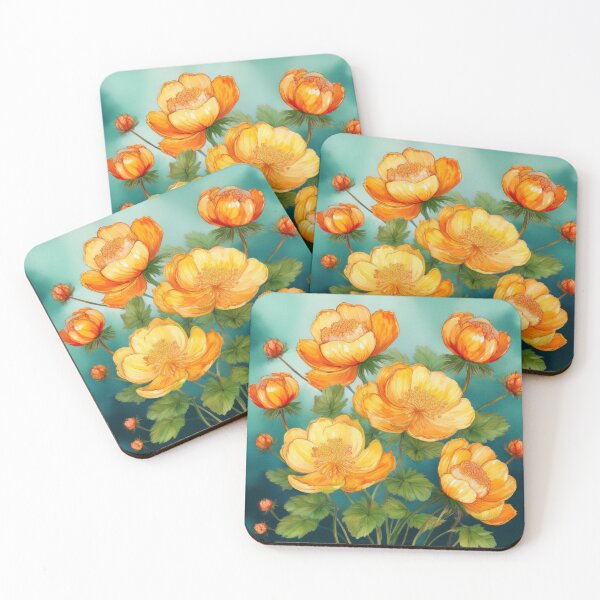 Item preview, flowers of the cloudberry turquoise designed and sold by Valentina-V.