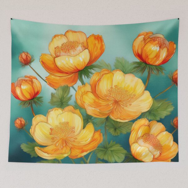 Item preview, flowers of the cloudberry turquoise designed and sold by Valentina-V.