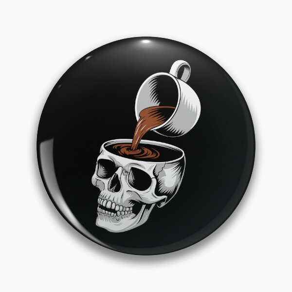 Item preview, Coffee Lover Skull Art with Surreal Dark Goth Gothic Humor Twist designed and sold by w1ckerman.
