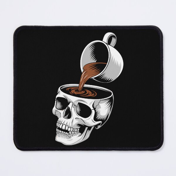 Item preview, Coffee Lover Skull Art with Surreal Dark Goth Gothic Humor Twist designed and sold by w1ckerman.