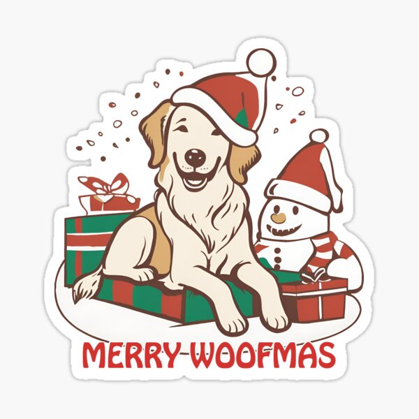 Dogs looking forward to Christmas Sticker