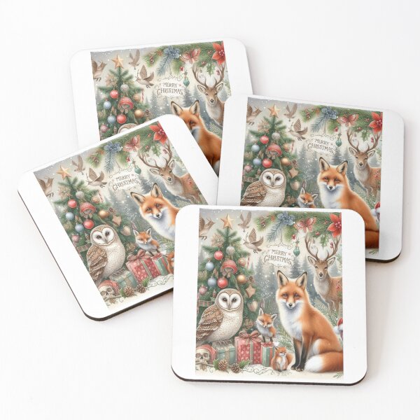 Item preview, Christmas Woodland Owl and Fox designed and sold by CreatedbyKandJ.