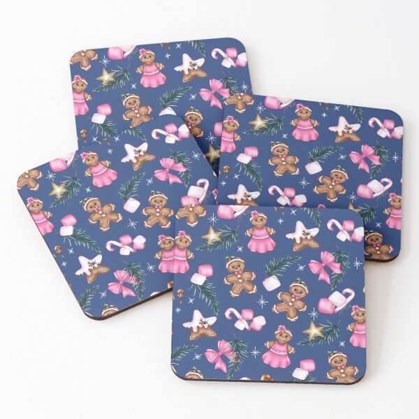 Item preview, Blue and Pink gingerbread, Christmas cookies pattern designed and sold by milyblooms.