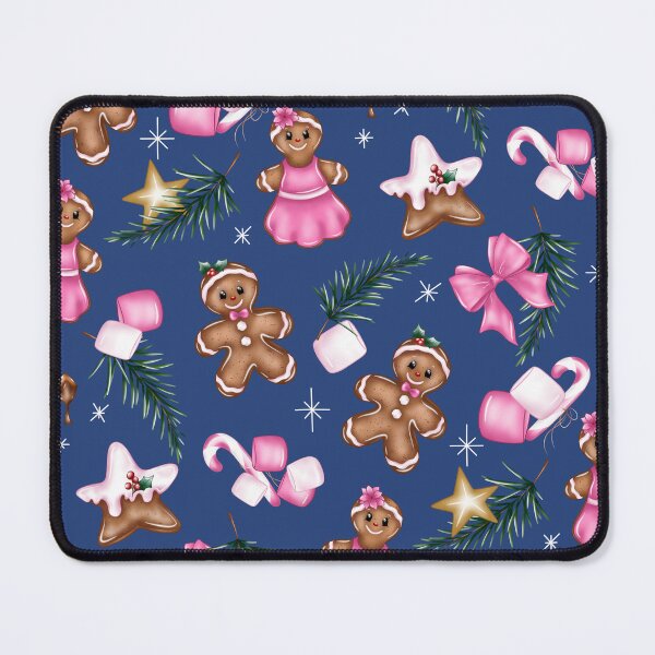Item preview, Blue and Pink gingerbread, Christmas cookies pattern designed and sold by milyblooms.