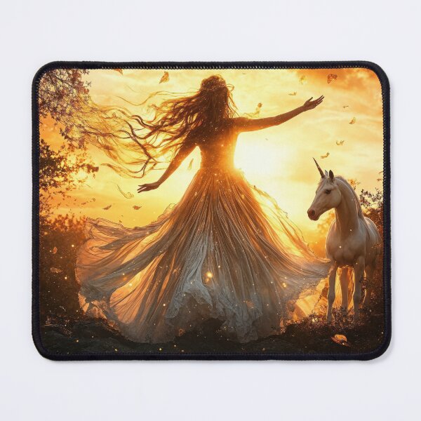 Item preview, Ethereal Dance with a Unicorn at Sunset designed and sold by LemurianPortals.