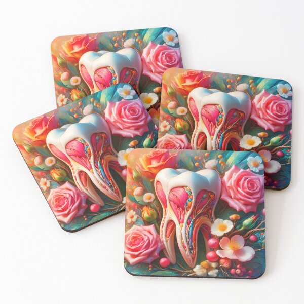 Item preview, Floral Tooth Anatomy Art designed and sold by EmeraldeaArt.