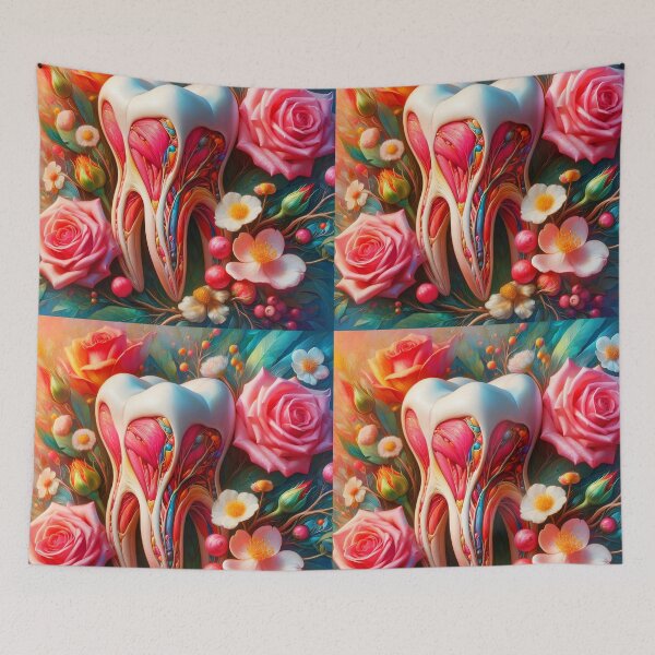 Item preview, Floral Tooth Anatomy Art designed and sold by EmeraldeaArt.