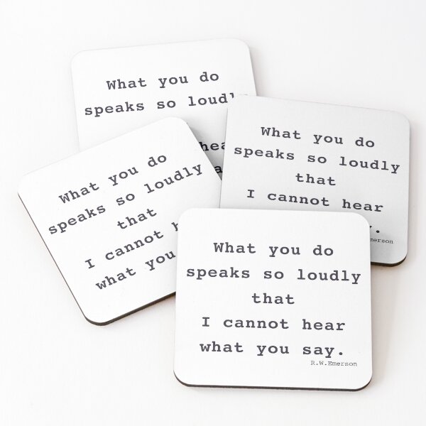 Item preview, Actions Speak Louder Than Words Quote, Emerson designed and sold by NanisCorner.