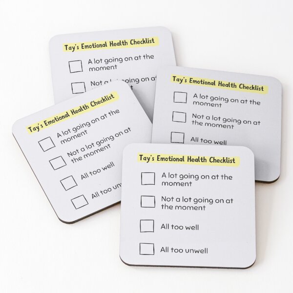 Item preview, Tay's Emotional Health Checklist designed and sold by Fanverse Merchandise.