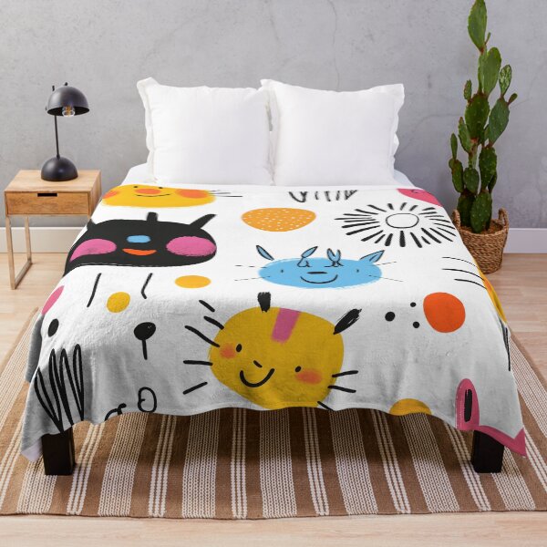 Item preview, Cute Doodle Animal Faces Pattern - Happy Cartoon Design designed and sold by Soul-Sparks.