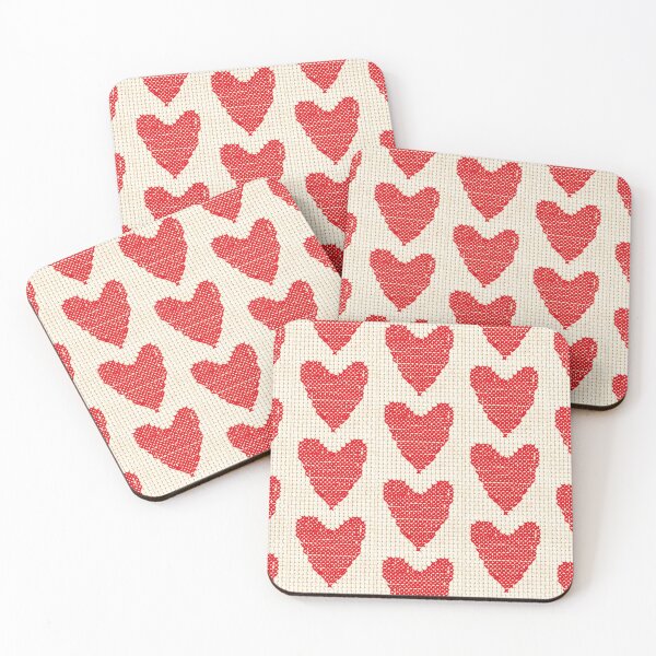 Item preview, Hand Drawn Red Cross Stich Heart designed and sold by Victoria Rose.