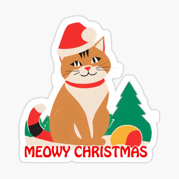 A cat waiting for Christmas Sticker