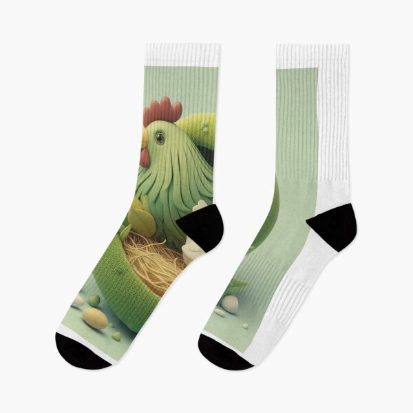 Item preview, Green Hen with Chick and Eggs designed and sold by choder61.