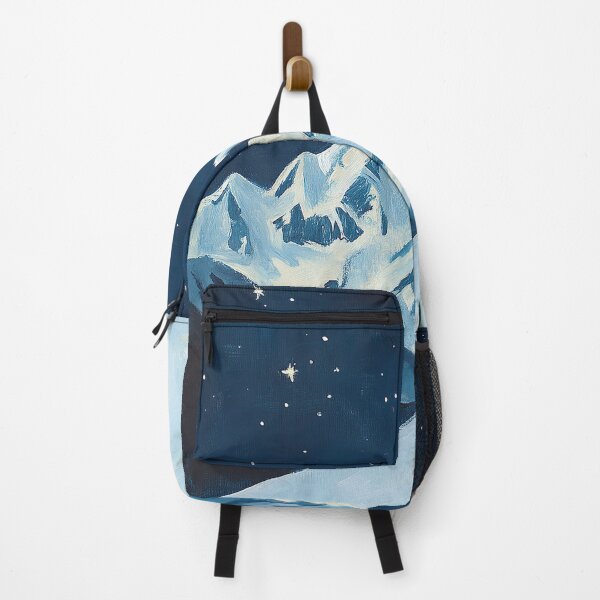Item preview, Mountains Snow Starry Sky Blue Night Winter I designed and sold by ArtHouseNiklas.