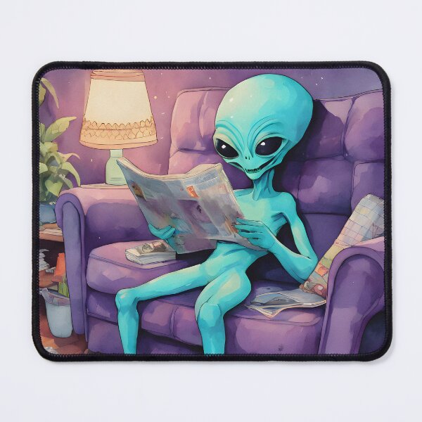 Item preview, Alien - Slouchy blue and purple dude designed and sold by Shopatmarlow.
