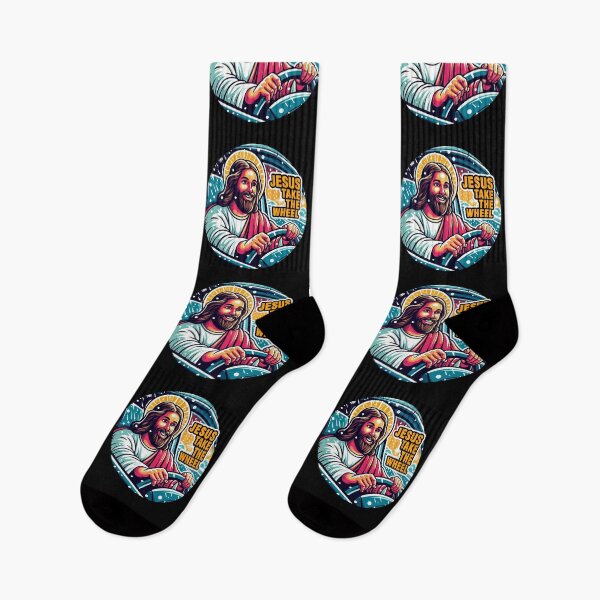 Aperçu de l'œuvre Jésus prend le volant créée et vendue par plushism.