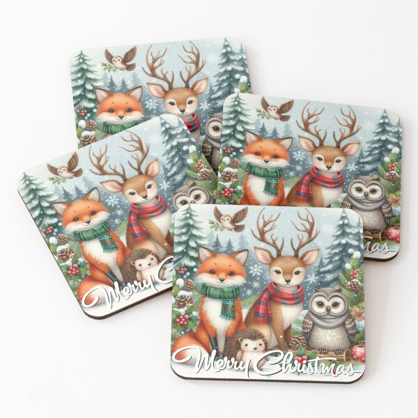 Item preview, Christmas Woodland Deer, Owl and Fox designed and sold by CreatedbyKandJ.