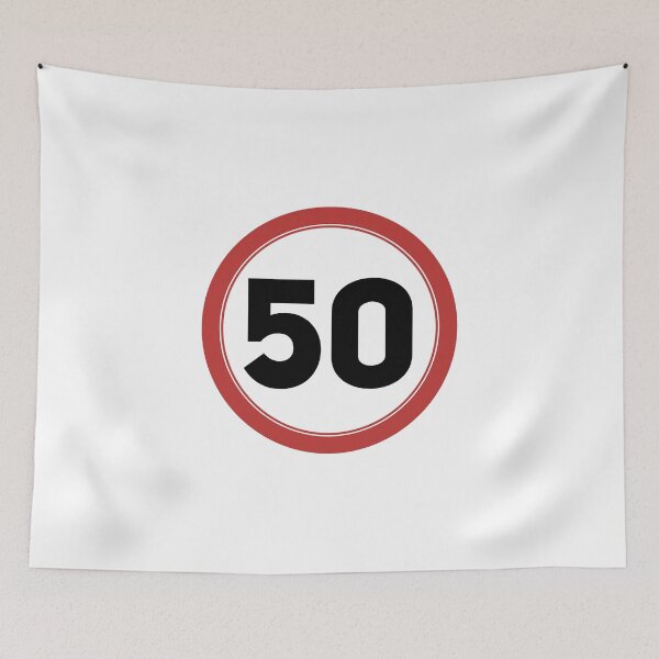 Item preview, Speed limit 50, happy 50th birthday designed and sold by Wolagno.