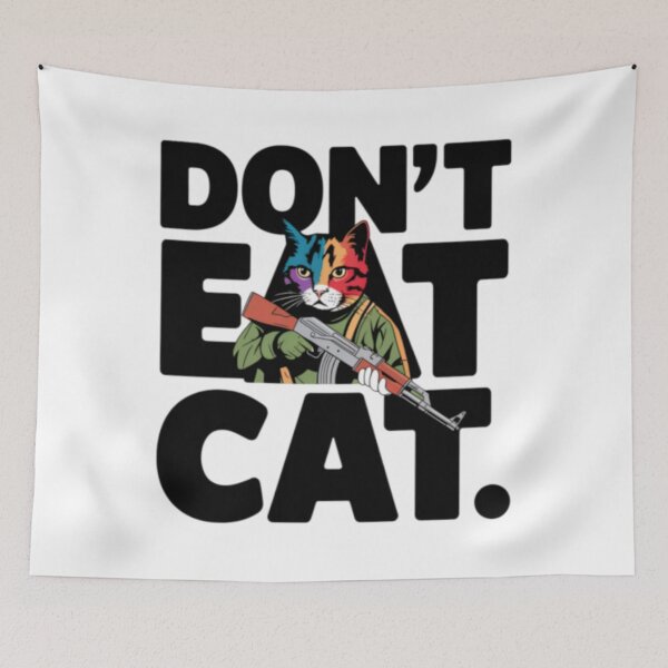 Item preview,  DON'T EAT CAT ". CUTE CAT WITH AK 47  designed and sold by Obinne.