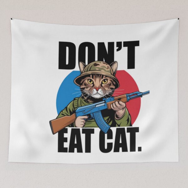 Item preview,  DON'T EAT CAT ". A CAT WITH AK 47   designed and sold by Obinne.