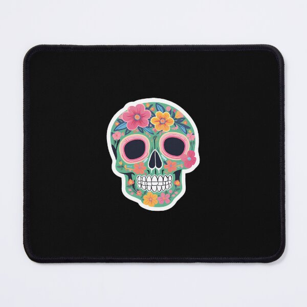 Item preview, Flowery skull in Día de los Muertos style designed and sold by Montrepeneuer.