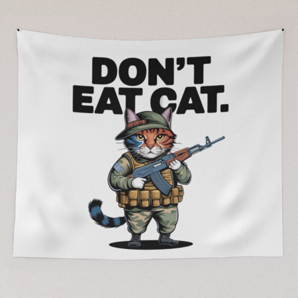 Item preview,  DON'T EAT CAT ". CAT WITH AK 47  MEME designed and sold by Obinne.